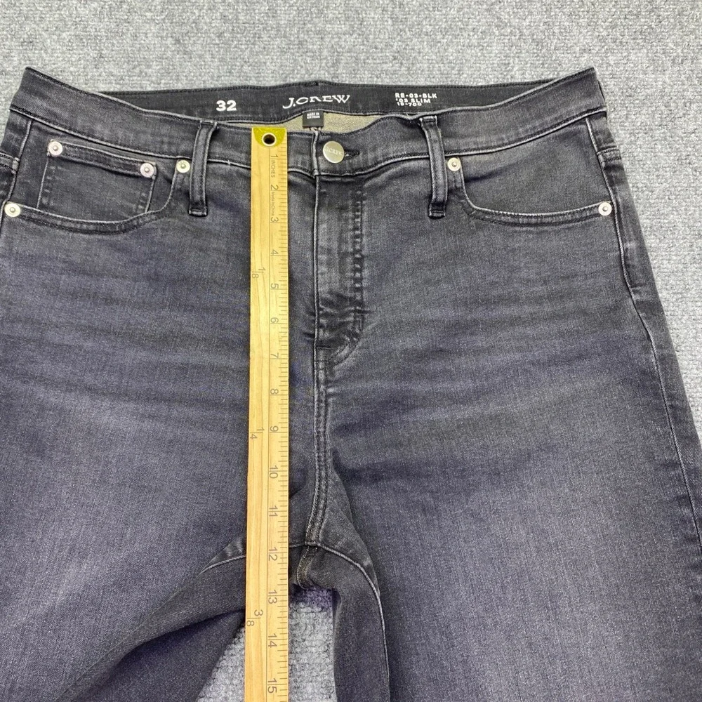J.Crew 03 Slim Straight Leg Jeans Womens 32 Faded Black CF500 High Rise Stretch
